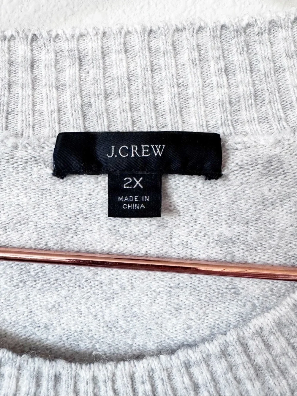 J. Crew Puff-sleeve crewneck sweater- Light Gray Heather - Picture 4 of 9
